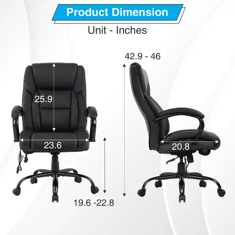Sedia da Ufficio Grande e Alta 500lbs Sedia Direzionale Sedia da Computer con Supporto Lombare