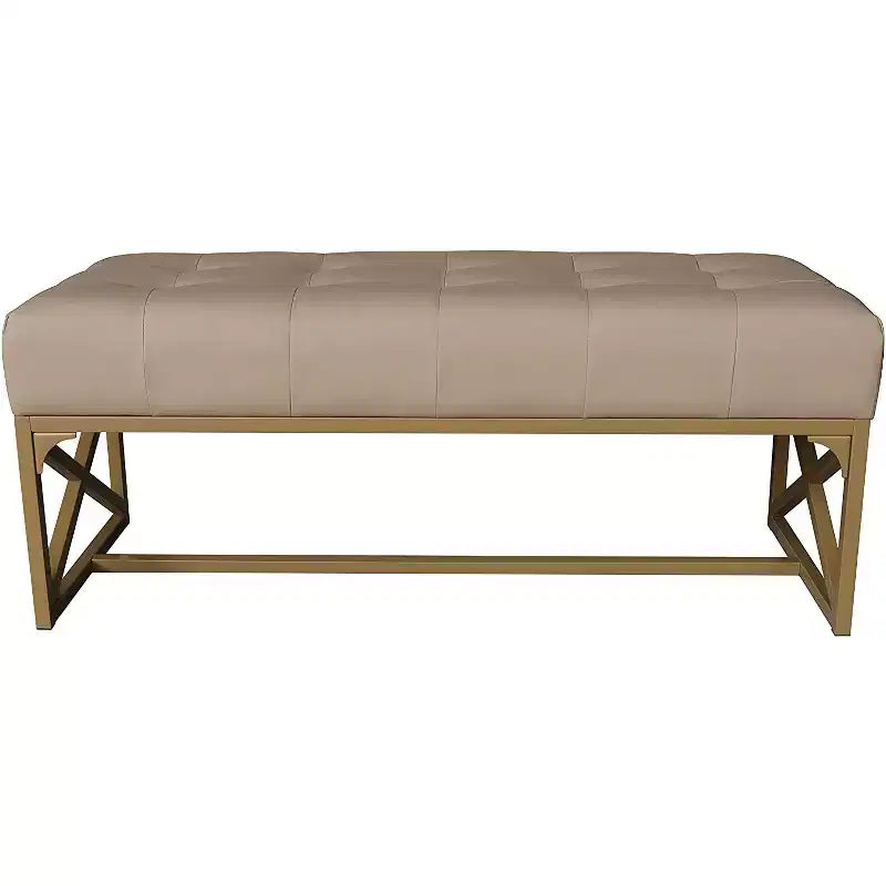 Panca moderna in similpelle, 102 cm, oro