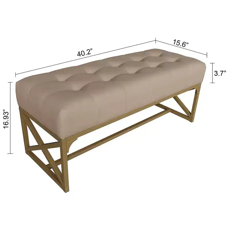 Panca moderna in similpelle, 102 cm, oro