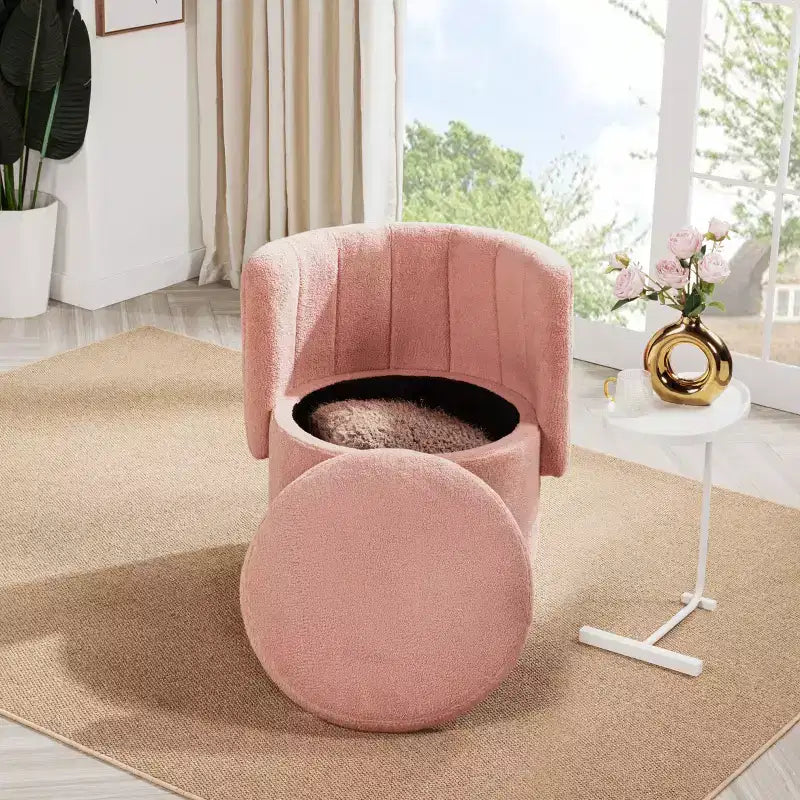 Elegante Sedia Girevole con Rotazione a 360 Gradi Poltrona a Schienale Morbida e Accogliente per Soggiorno Camera da Letto