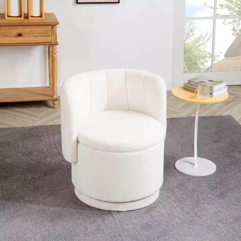 Elegante Sedia Girevole con Rotazione a 360 Gradi Poltrona a Schienale Morbida e Accogliente per Soggiorno Camera da Letto