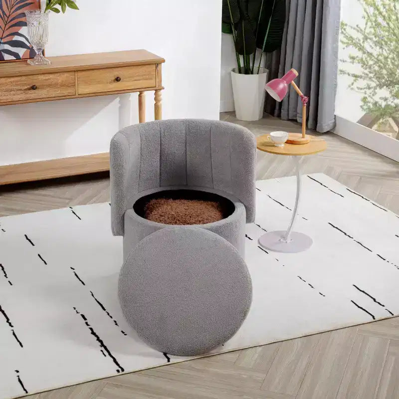 Elegante Sedia Girevole con Rotazione a 360 Gradi Poltrona a Schienale Morbida e Accogliente per Soggiorno Camera da Letto