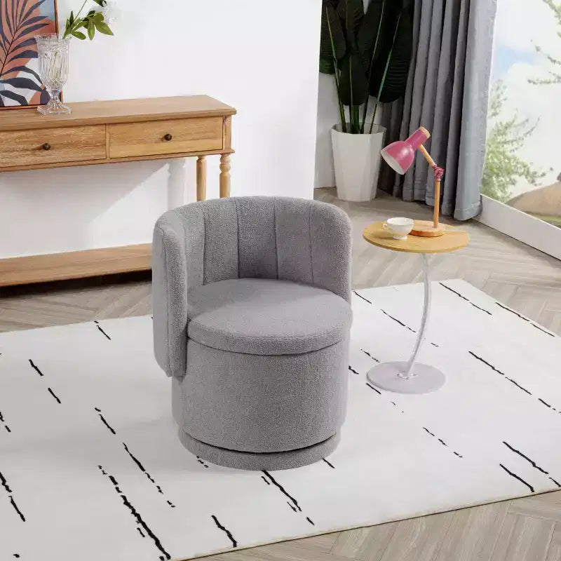 Elegante Sedia Girevole con Rotazione a 360 Gradi Poltrona a Schienale Morbida e Accogliente per Soggiorno Camera da Letto