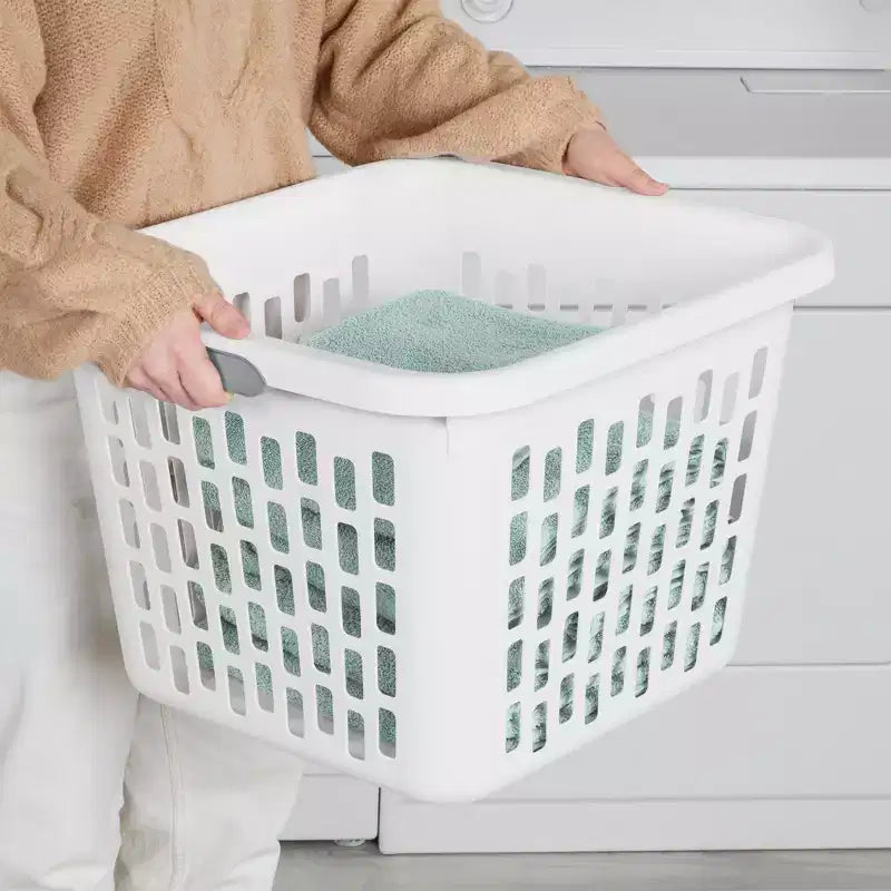 Cesto portabiancheria, cesto in plastica con manici