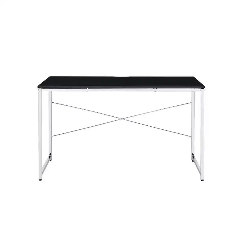 HomeRoots 47 Black and Silver Writing Desk