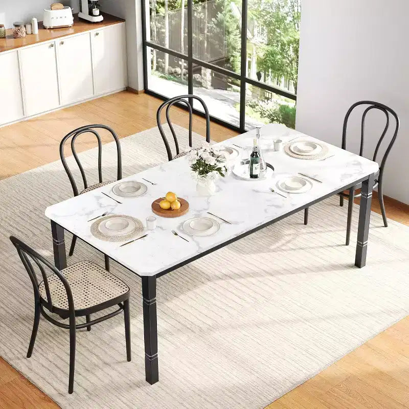 Tavolo da pranzo in stile rustico per 6-8 persone, tavolo da cucina industriale, senza sedie
