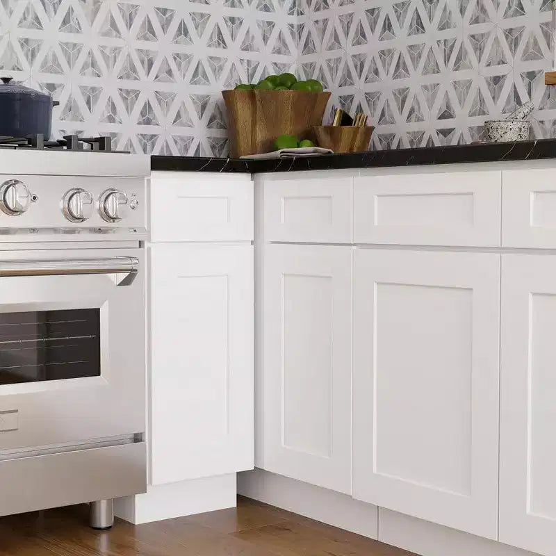 Mobile base da cucina 30,5 cm L x 87,6 cm H x 61 cm P con 1 cassetto a chiusura ammortizzata, struttura in compensato, frontale completamente a scomparsa