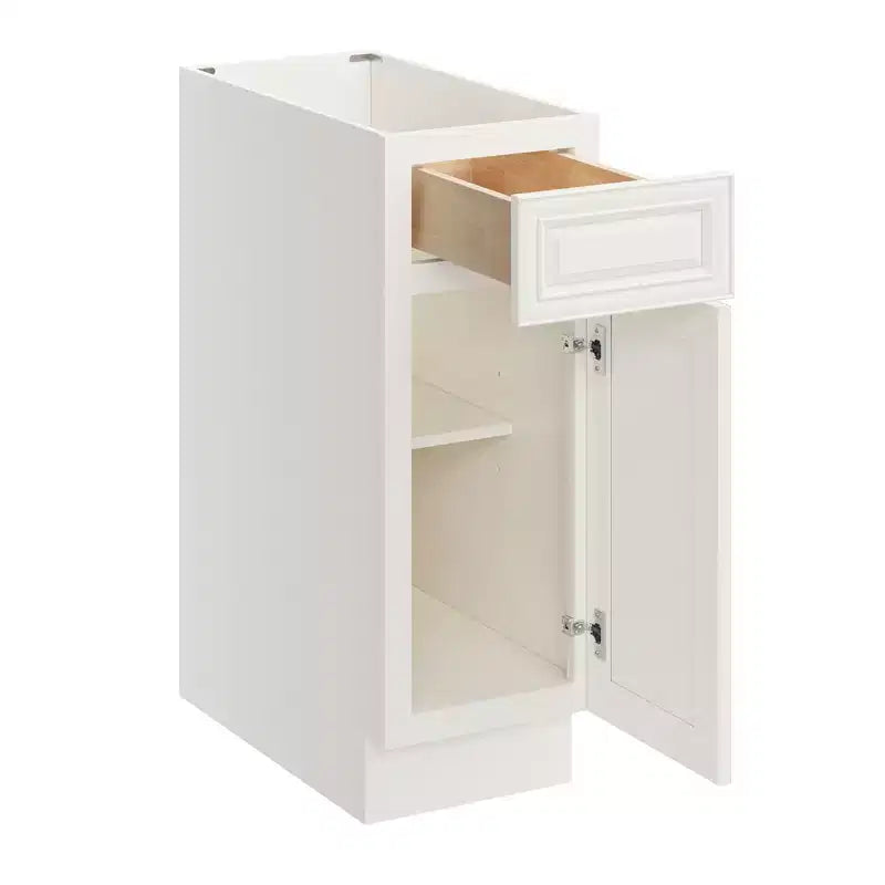 Mobile base da cucina 30,5 cm L x 87,6 cm H x 61 cm P con 1 cassetto a chiusura ammortizzata, struttura in compensato, frontale completamente a scomparsa