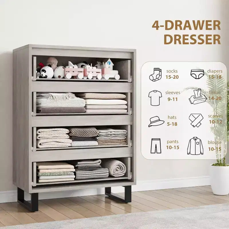 Comò a 6 cassetti per camera da letto, Comò largo 120 cm, Cassettiera verticale indipendente con ripiani, Armadio contenitore in legno per soggiorno, corridoio