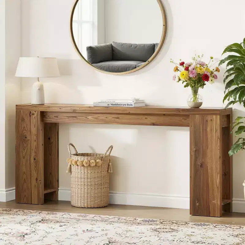 MAYEERTY Extra Long Narrow Sofa Table, Vintage Farmhouse Style Accent Table for Home Decor