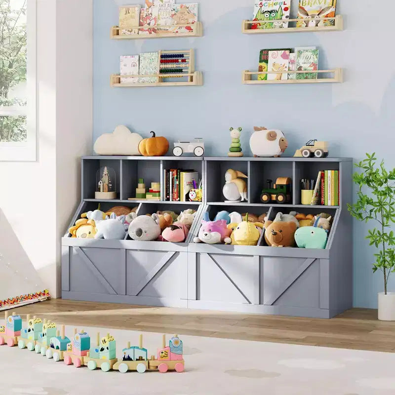 Scaffale per libri e giocattoli per bambini, Organizer porta giocattoli per bambini, Mobiletto con scaffale e porta giocattoli per bambini per sala giochi, camera da letto, cameretta