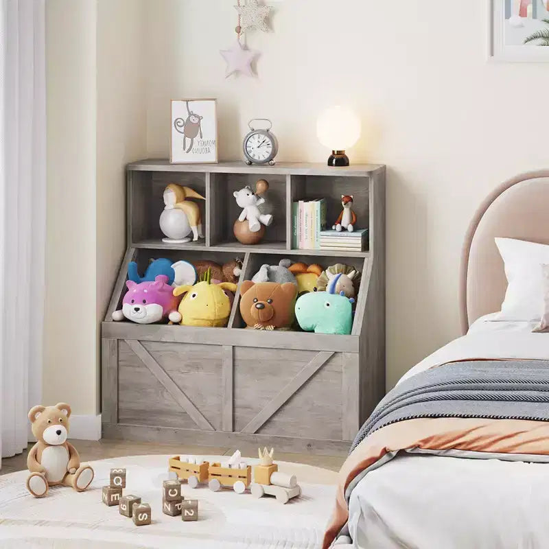 Scaffale per libri e giocattoli per bambini, Organizer porta giocattoli per bambini, Mobiletto con scaffale e porta giocattoli per bambini per sala giochi, camera da letto, cameretta