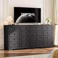 Cassettiera a 12 cassetti per camera da letto, Comò moderno in legno con piano ampio per TV da 65 pollici, Mobile contenitore in stile rustico per soggiorno e corridoio