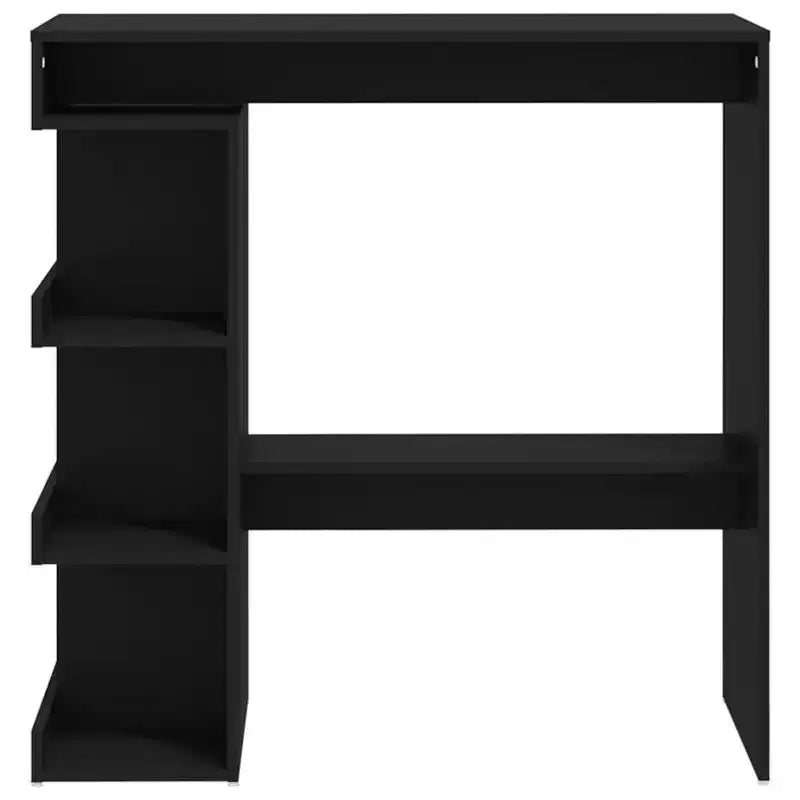 Tavolo da Bar Salvaspazio Compatto con Ripiani - 100x50x101.5 cm - Nero