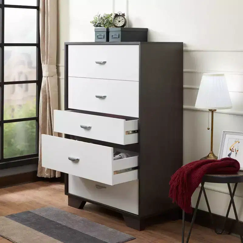 Cassettiera a 5 cassetti versatile per camera da letto/ufficio