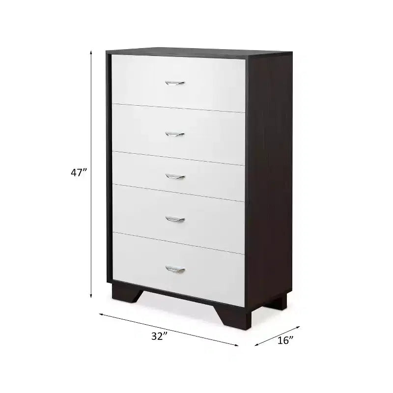 Cassettiera a 5 cassetti versatile per camera da letto/ufficio