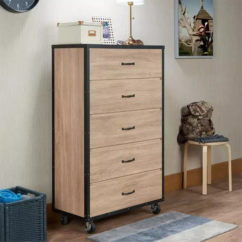 Cassettiera a 5 cassetti versatile per camera da letto/ufficio