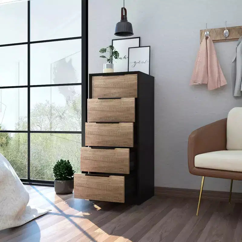Cassettiera a 5 cassetti versatile per camera da letto/ufficio