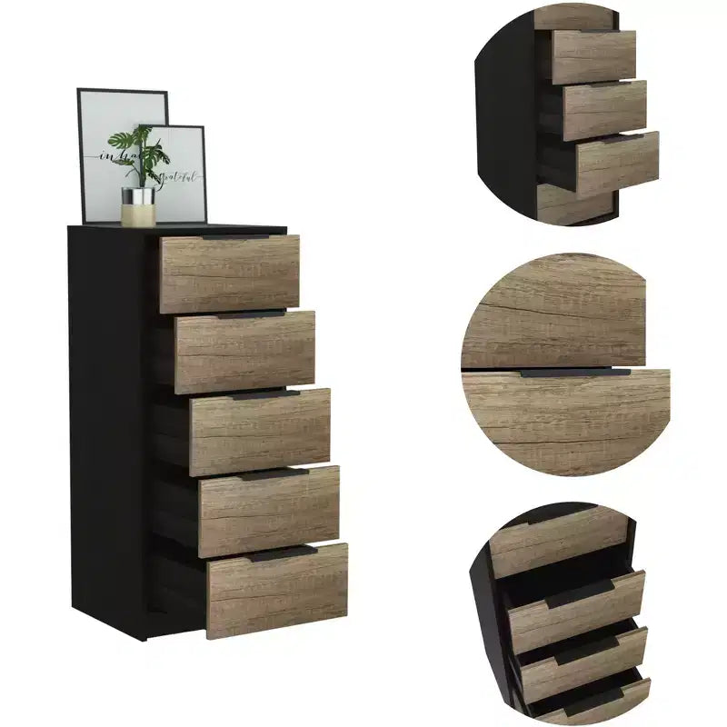 Cassettiera a 5 cassetti versatile per camera da letto/ufficio