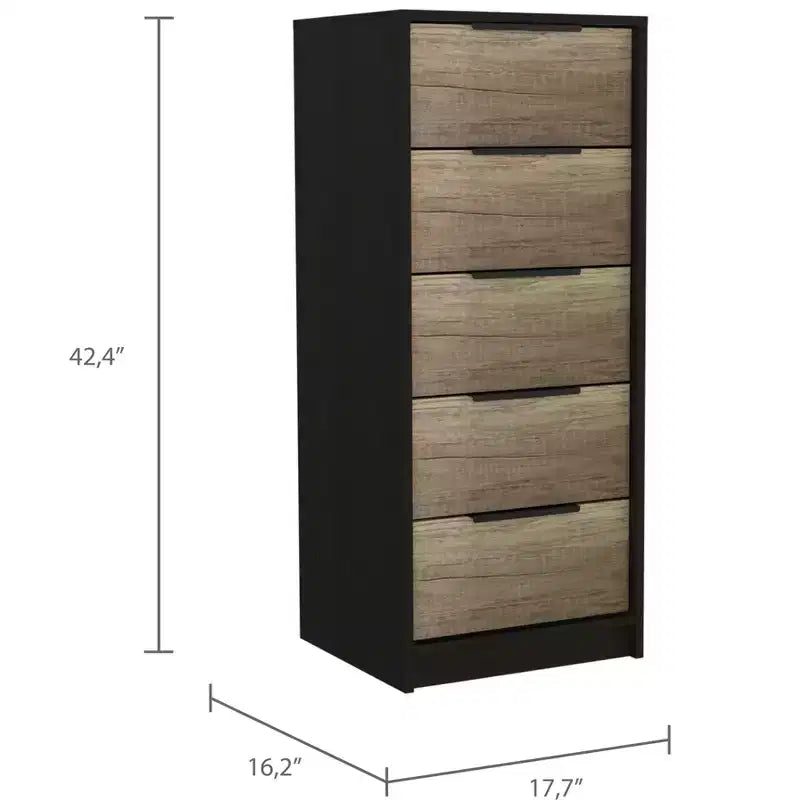 Cassettiera a 5 cassetti versatile per camera da letto/ufficio