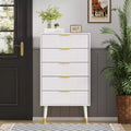 Modern 5-Drawer Dresser for Bedroom, 57 Wide Fluted Wood Chest of Drawers