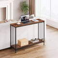 Entryway Console Table & Industrial Shelf Storage - 41.3 Narrow Sofa Table for Hallway, Living Room, Office