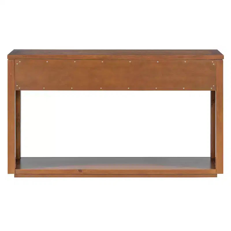 Consolle Rustica in Legno con Cassetti e Ripiano Aperto, Miele