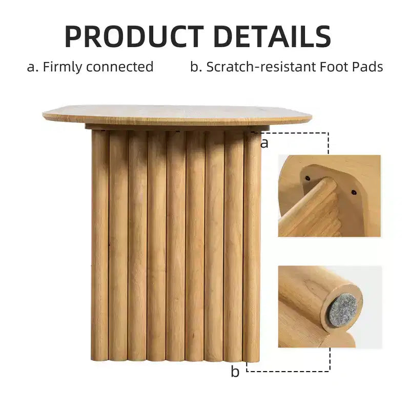 Tavolo da Pranzo 67 x 33.5 in Legno, Tavolo da Cucina Ovale con Top Antigraffio & Stile Rustico per Soggiorno Cucina, Naturale