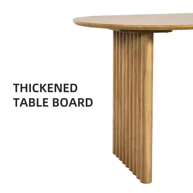 Tavolo da Pranzo 67 x 33.5 in Legno, Tavolo da Cucina Ovale con Top Antigraffio & Stile Rustico per Soggiorno Cucina, Naturale