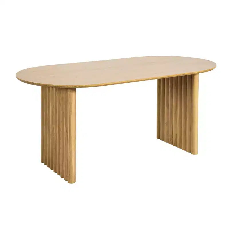 Tavolo da Pranzo 67 x 33.5 in Legno, Tavolo da Cucina Ovale con Top Antigraffio & Stile Rustico per Soggiorno Cucina, Naturale