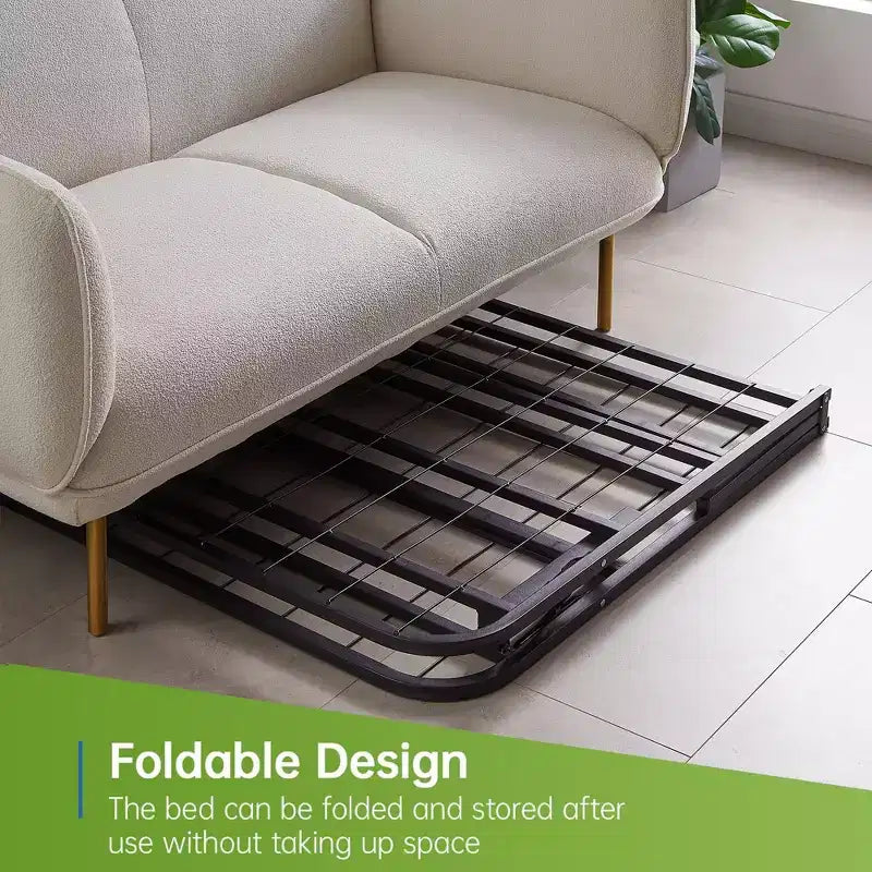 Letto pieghevole moderno, telaio in metallo pieghevole semplice, letto pieghevole alto 14 pollici con spazio sotto il letto, facile da montare, nero