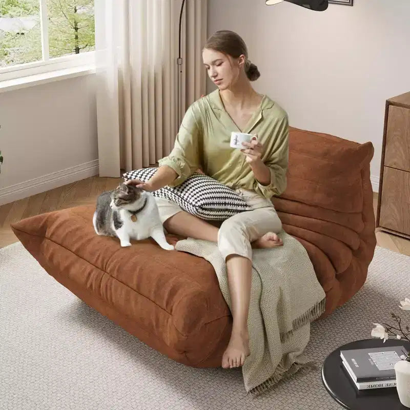 Poltrone a sacco trapuntate a mano da 90 cm, divanetto in memory foam impermeabile senza cuciture con capacità di 408 kg per soggiorno e camera da letto