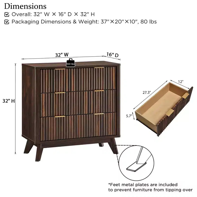 Comodino alto scanalato da 32 pollici, tavolino moderno con ripiano in finto marmo, comodino a 3 cassetti con contenitore, tavolino da notte per camera da letto, soggiorno