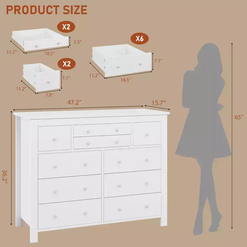 47 Cassettiere larghe in legno per camera da letto, Comò lungo porta TV per asilo nido, soggiorno, corridoio
